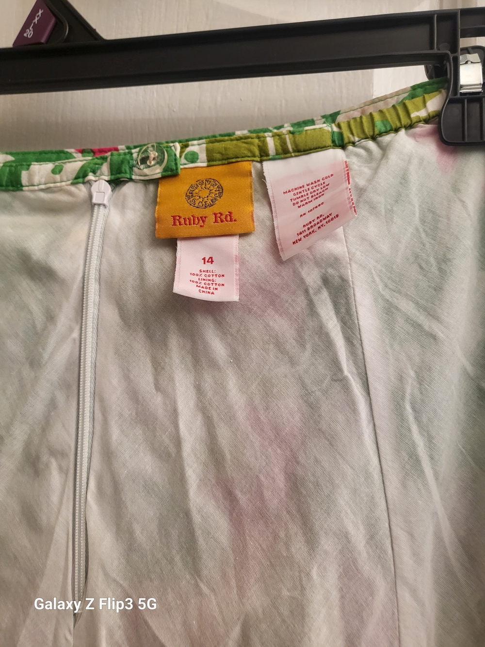 Vintage Designer Collection Tropical Floral Skirt - Bright Pink & Green Skirt - Picture 10 of 12
